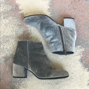 Sam Edelman silver velvet booties